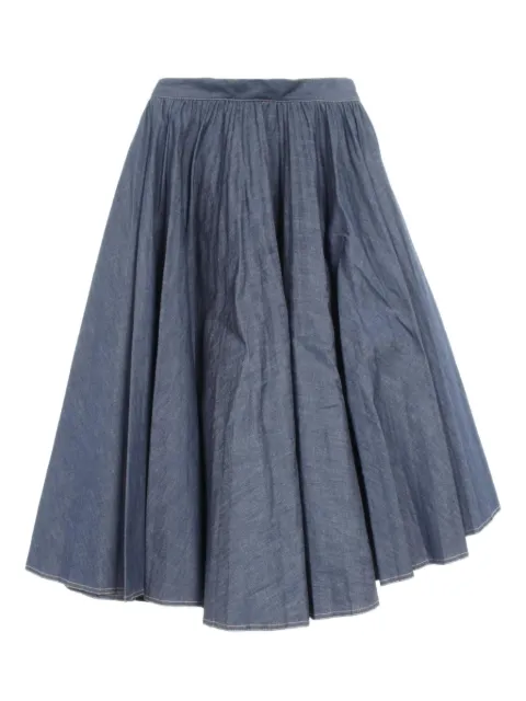 Christian Dior Pre-Owned 2010s pleated denim skirt