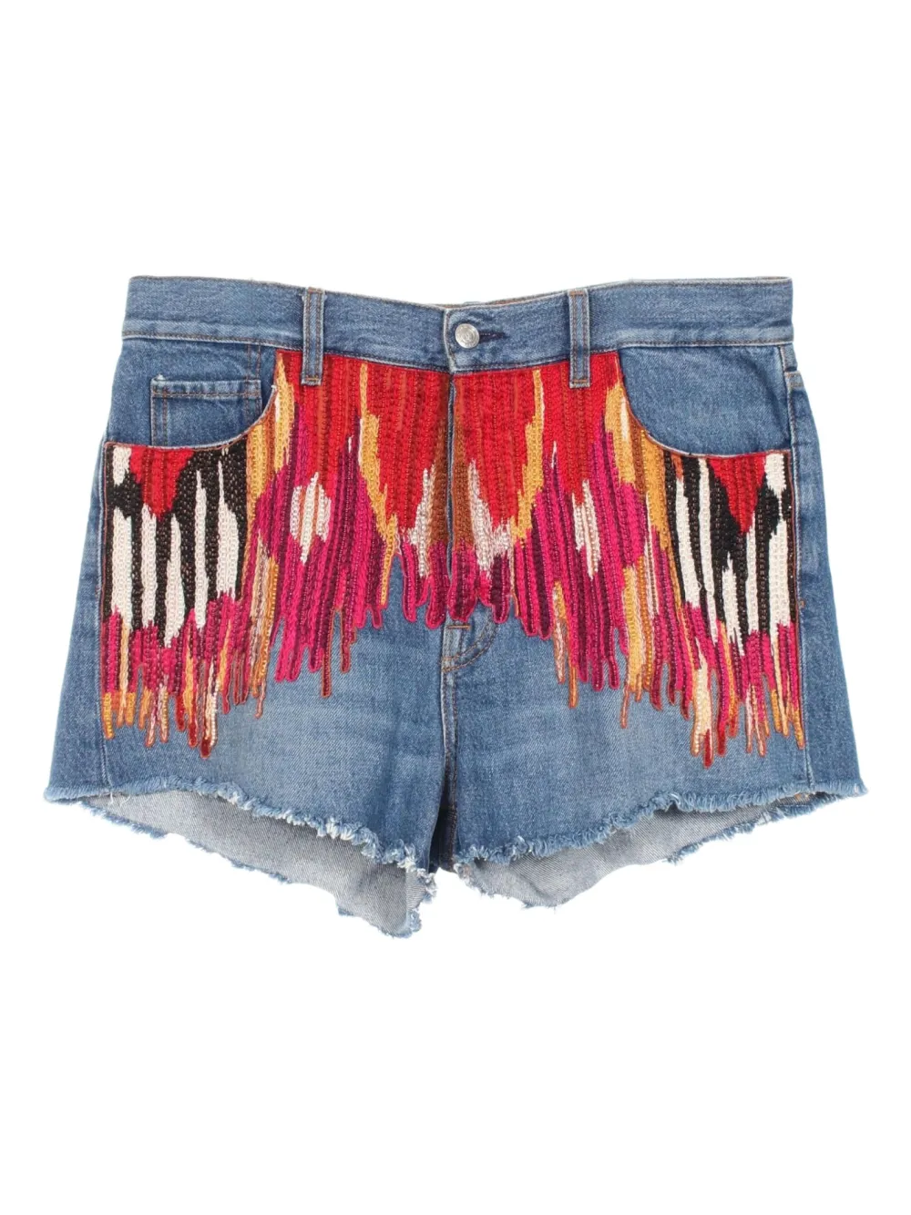 Etro Pre-Owned 2010s bead-embroidery denim shorts | Blue | Image 1