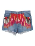Etro Pre-Owned 2010s bead-embroidery denim shorts - Blue