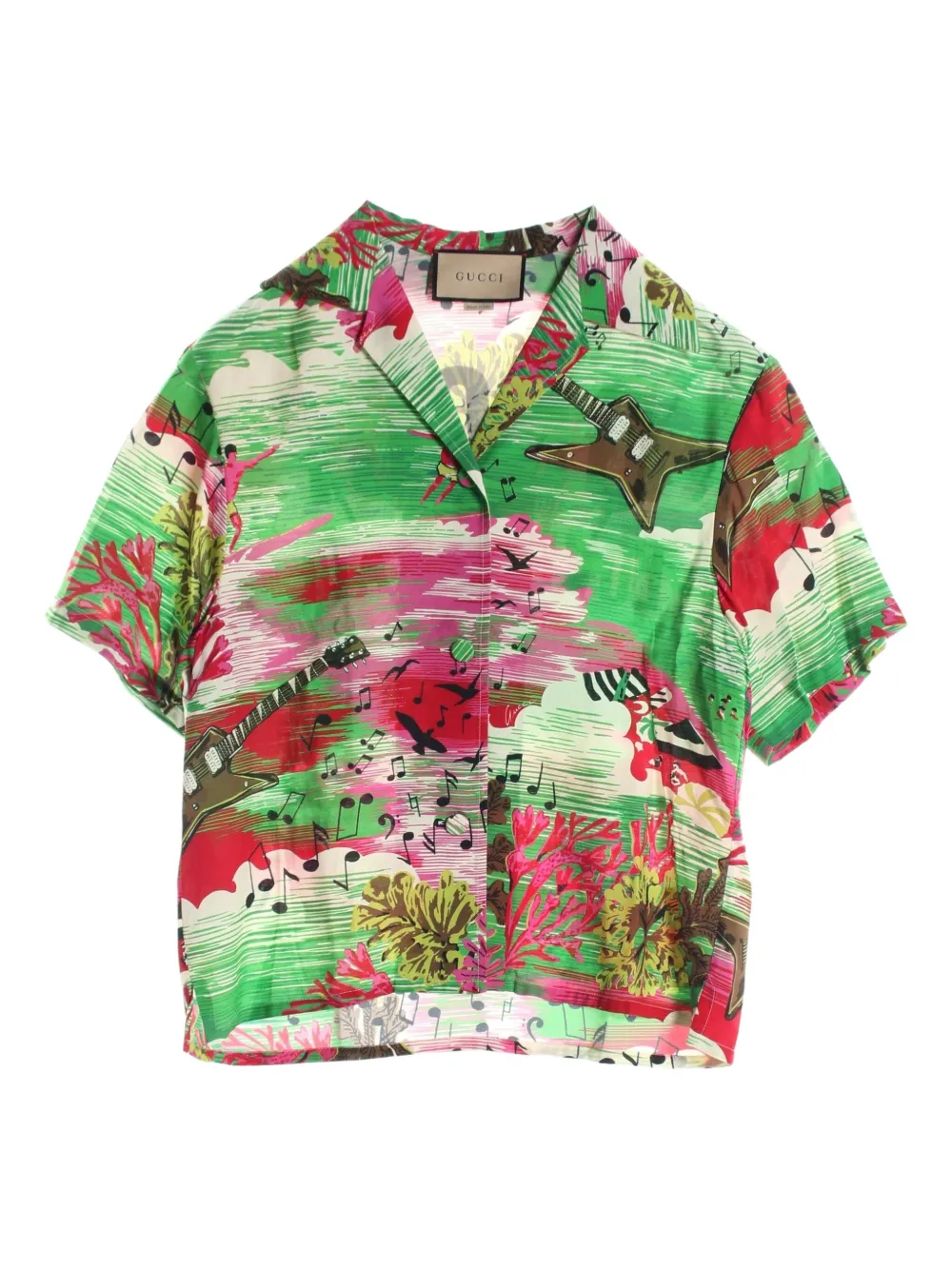 Gucci Pre-Owned 2010s Love Parade シャツ - グリーン Gucci Pre-Owned 2010s Love Parade シャツ - グリーン