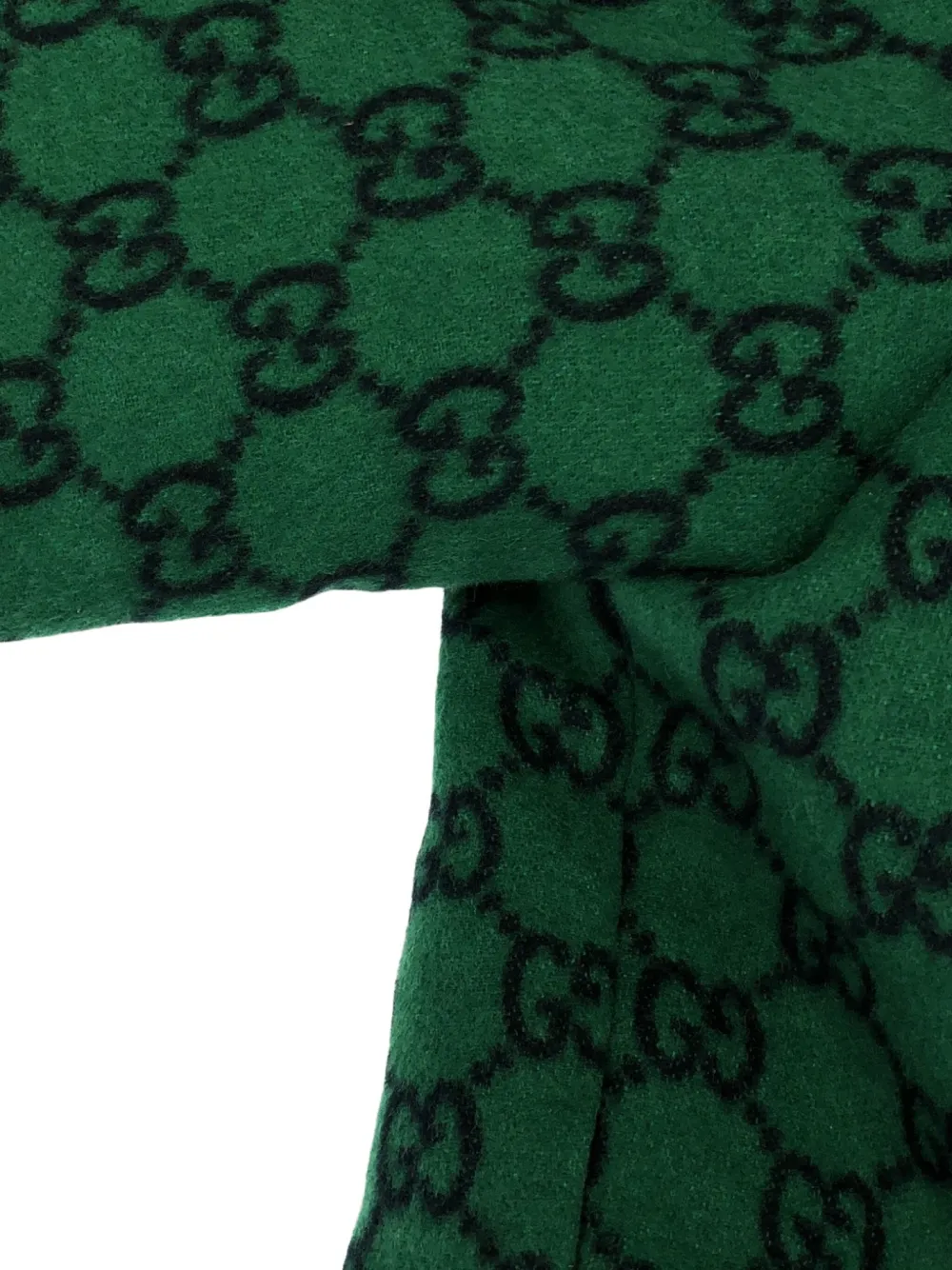 Pre-owned Gucci 2010s Gg-pattern Wool Jacket In Green
