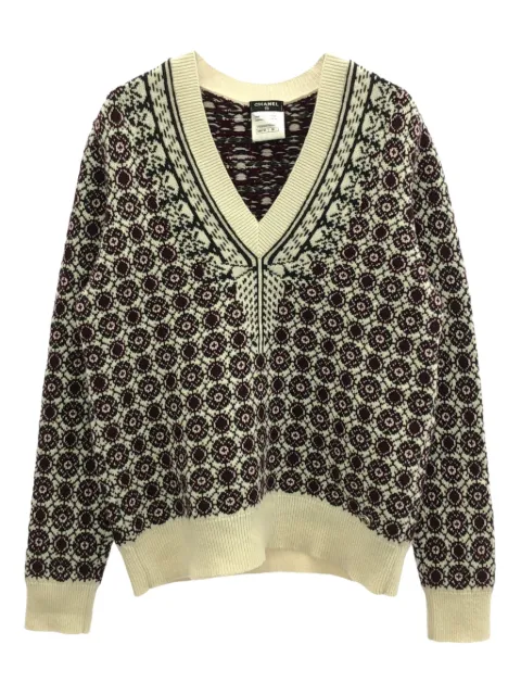 CHANEL Pre-Owned 2010s knit-pattern cashmere sweater