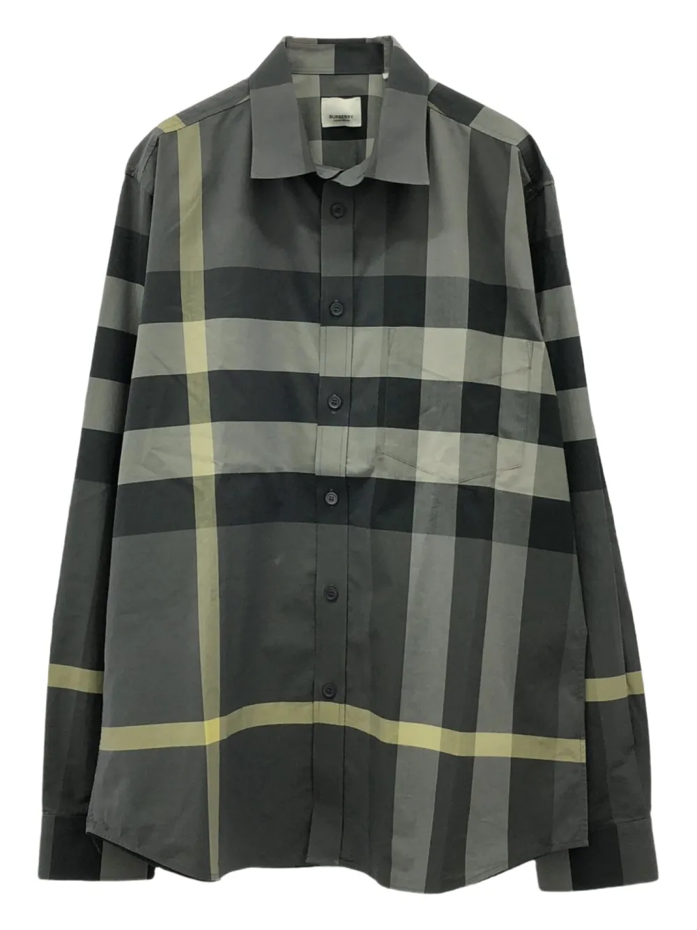 2010s check-pattern cotton shirt