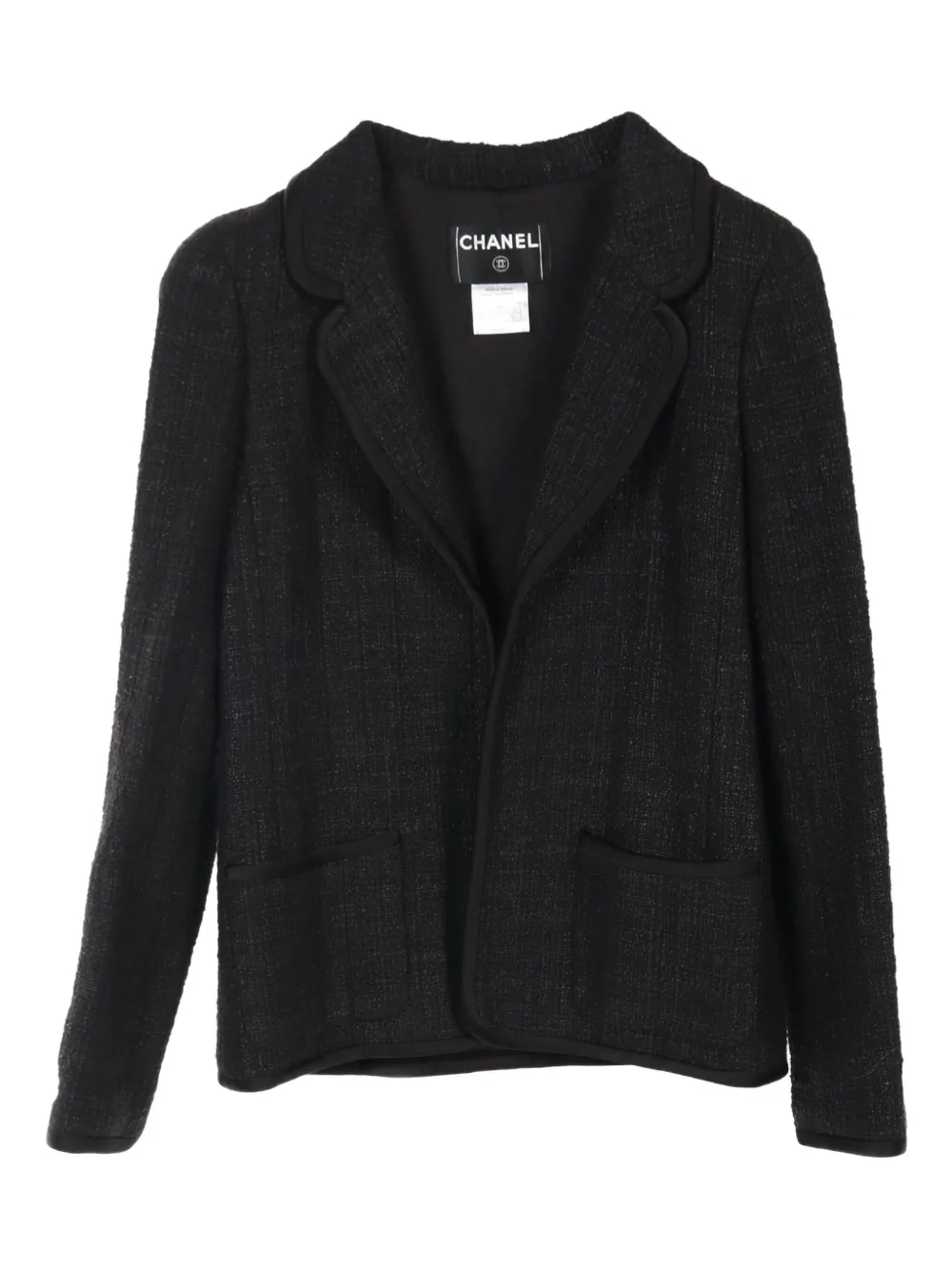 CHANEL Pre-Owned 1986-1988 ツイード ジャケット - ブラック CHANEL Pre-Owned 1986-1988 ツイード ジャケット - ブラック