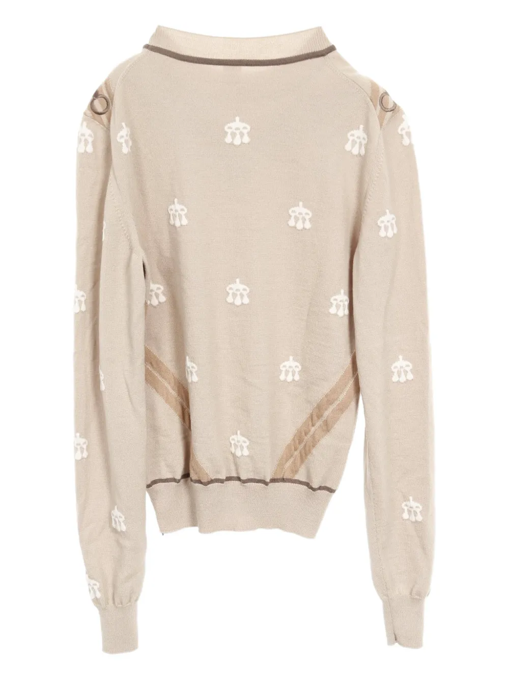 Pre-owned Hermes 2010 Mors A Jouets-embroidered Jumper In Neutral