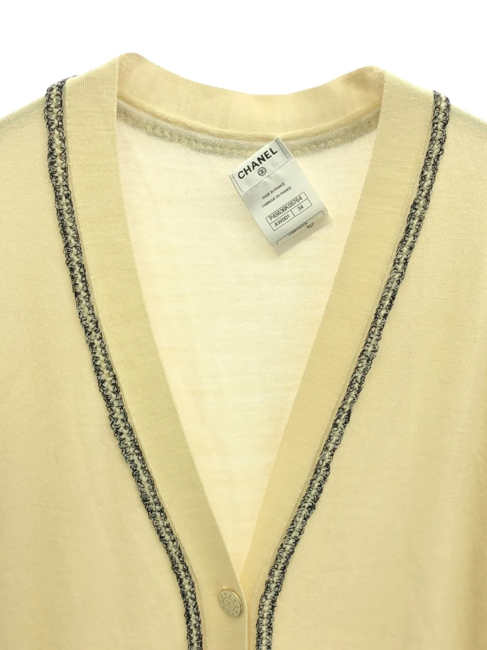 Pre-owned Chanel 2010s Wool Cardigan In Yellow