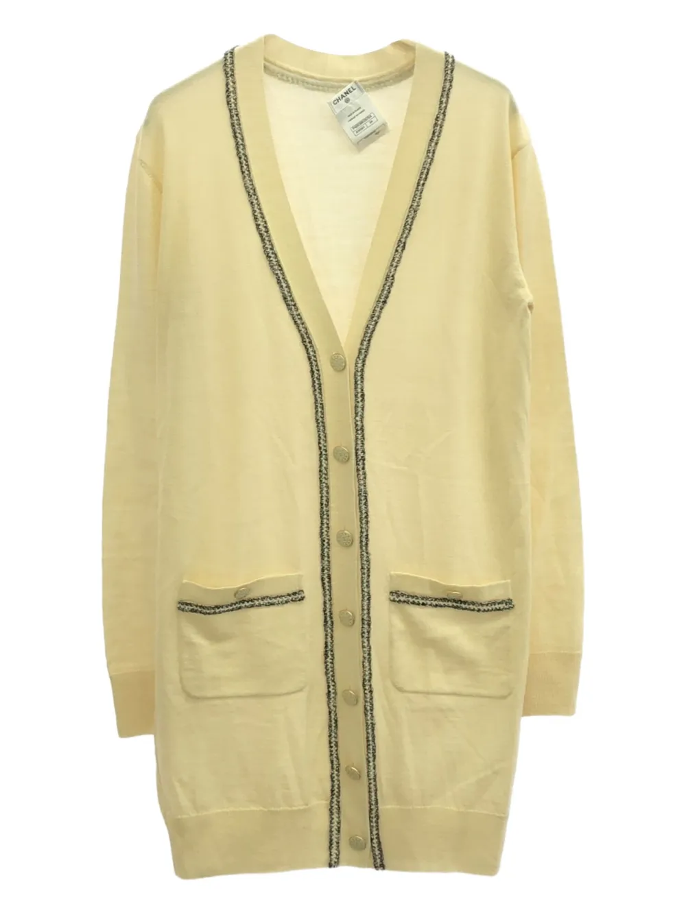 Pre-owned Chanel 2010s Wool Cardigan In Yellow
