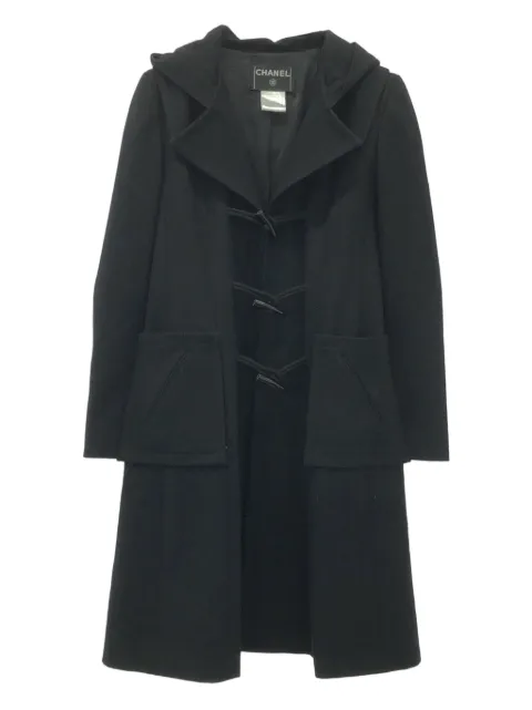 CHANEL Pre-Owned 2010s wool toggle-fastening coat