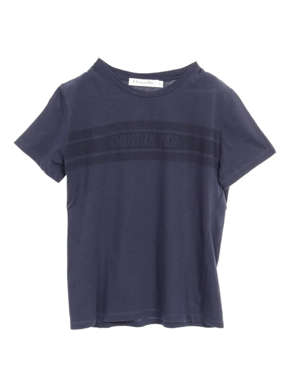 Pre-owned Dior 2010s Logo-print Crew-neck T-shirt In Navy
