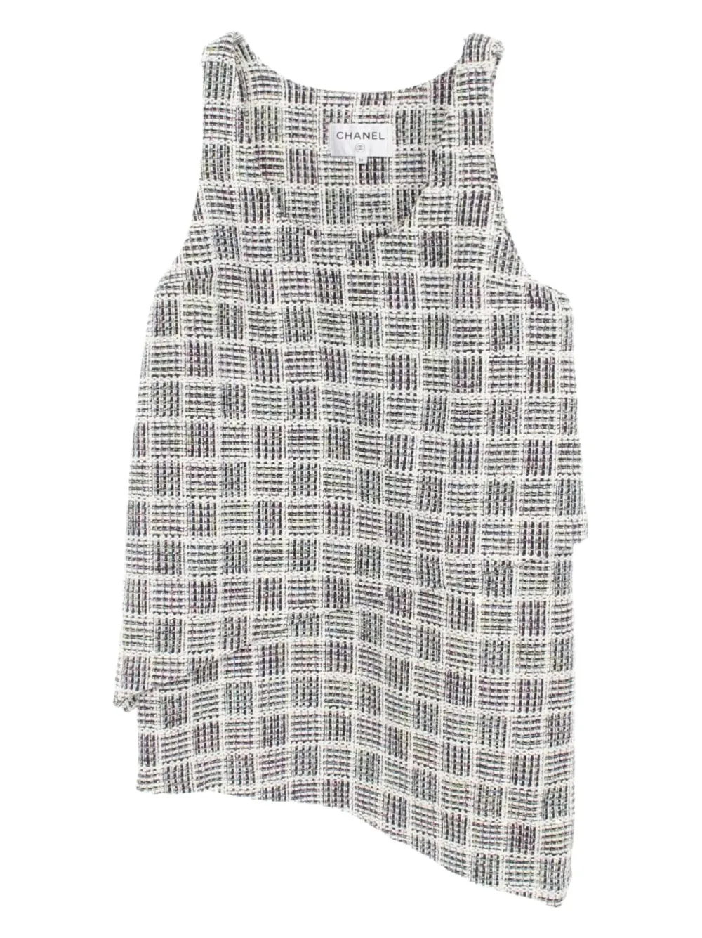 1986-1988 sleeveless sequinned tweed dress