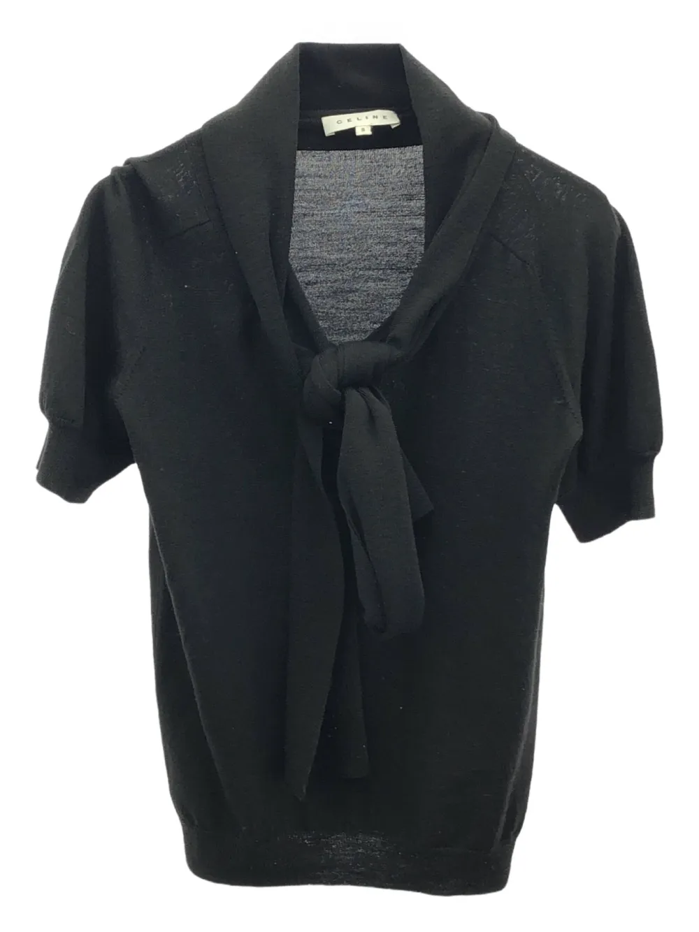Pre-owned Celine 2010s Ribbon Knit Top In Black
