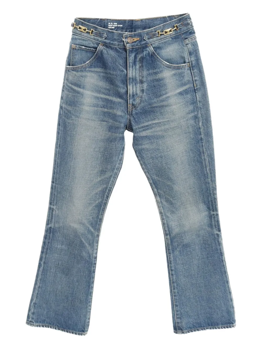 Pre-owned Celine 2010s Triomphe Chain-detail Jeans In Blue