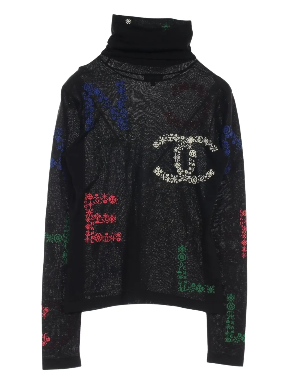 CHANEL Pre-Owned 1986-1988 logo-embroidered top | Image 2