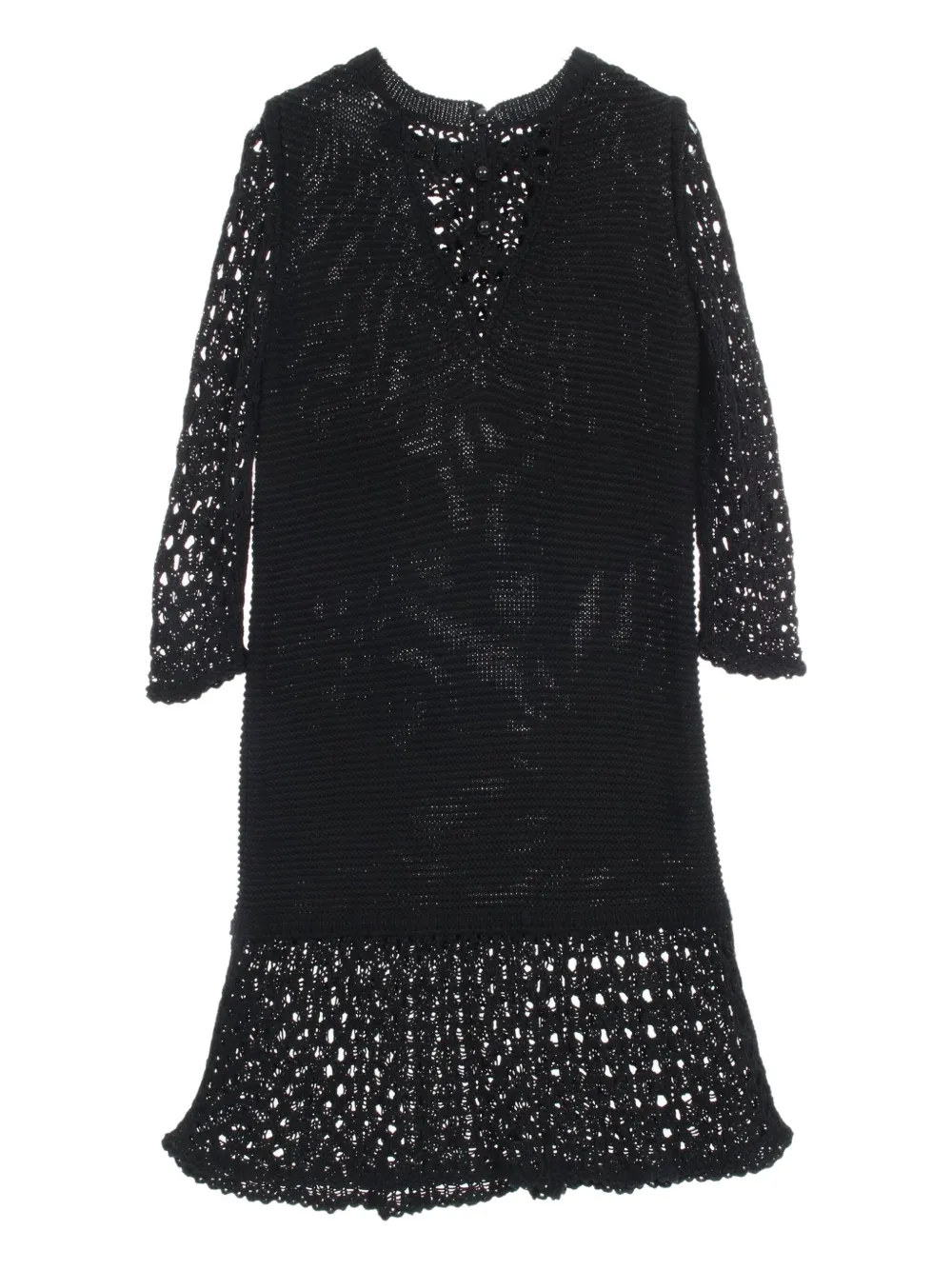 CHANEL Pre-Owned 1986-1988 gebreide katoenen jurk - Zwart