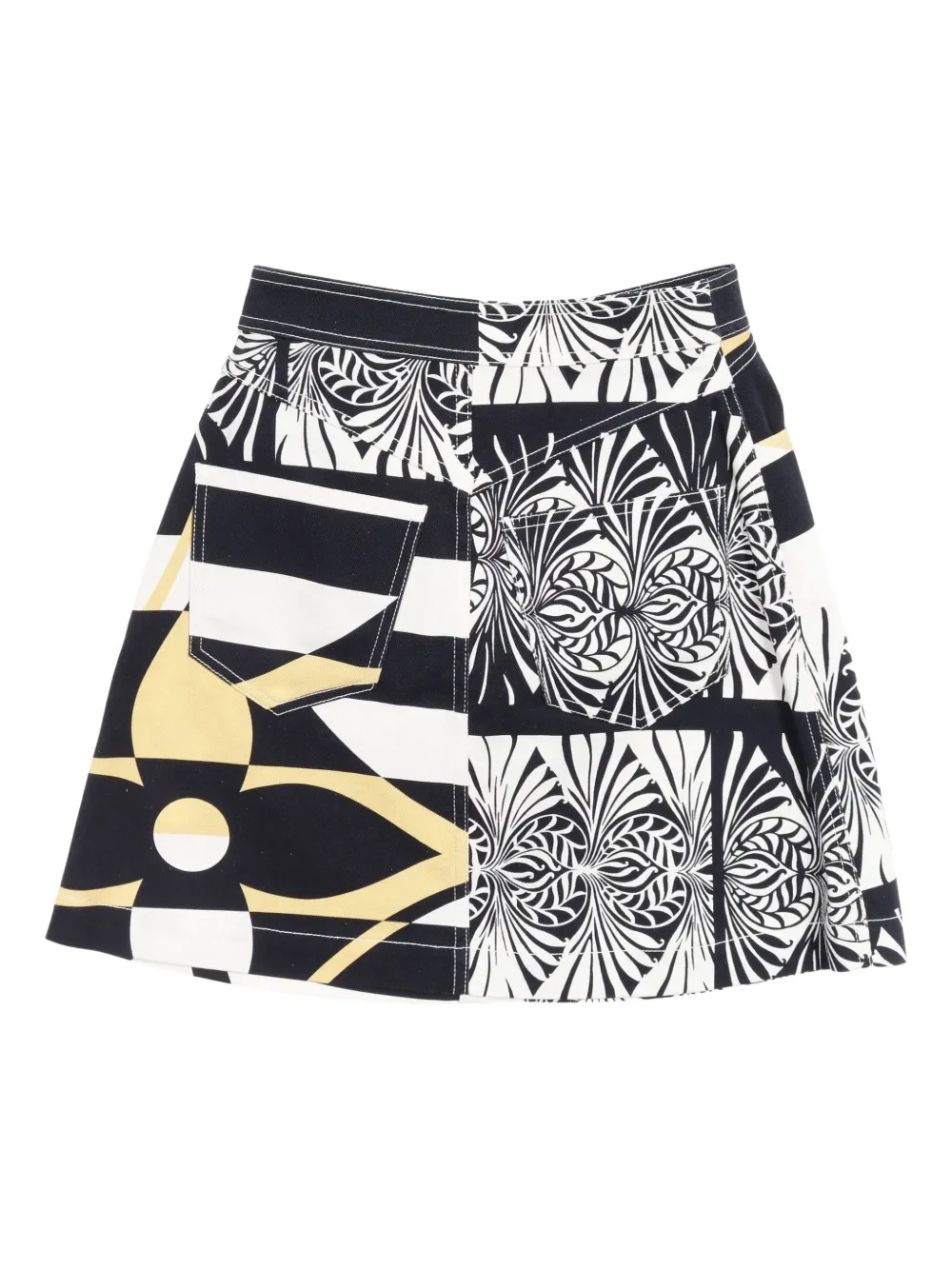 Pre-owned Louis Vuitton 2010s Monogram Blazon Zip Skirt In Black