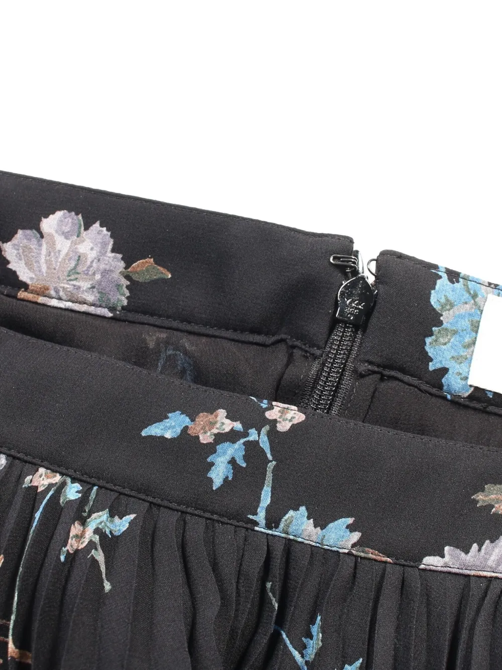 Pre-owned Celine 2010s Pleated Floral-print Skirt In Black