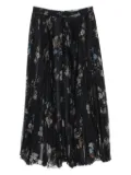 Celine Pre-Owned 2010s pleated floral-print skirt - Black