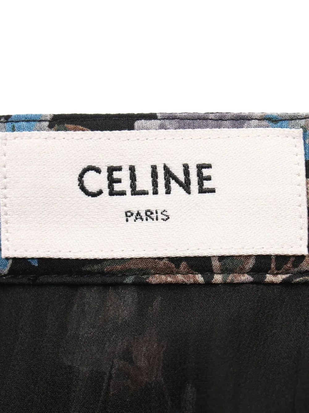 Pre-owned Celine 2010s Pleated Floral-print Skirt In Black