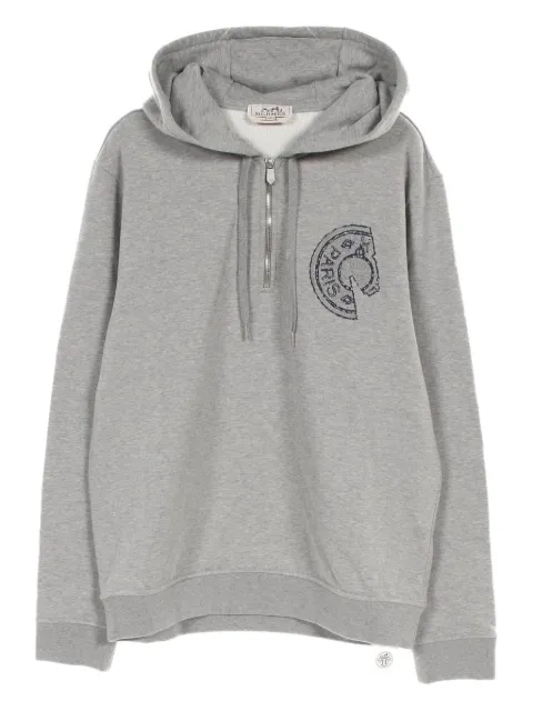 Hermès Pre-Owned 2010s half-zip embroidered hoodie