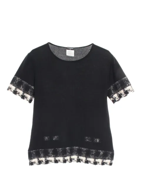 CHANEL Pre-Owned 1986-1988 tweed-knit cashmere top