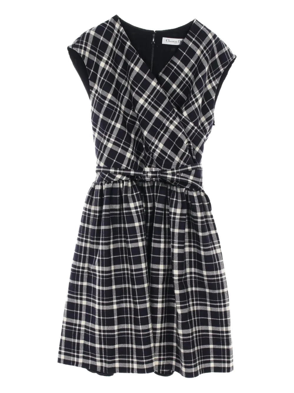 2010s checked wool dress