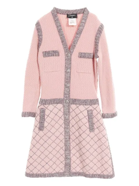 CHANEL Pre-Owned 1986-1988 Camellia buttoned knitted dress