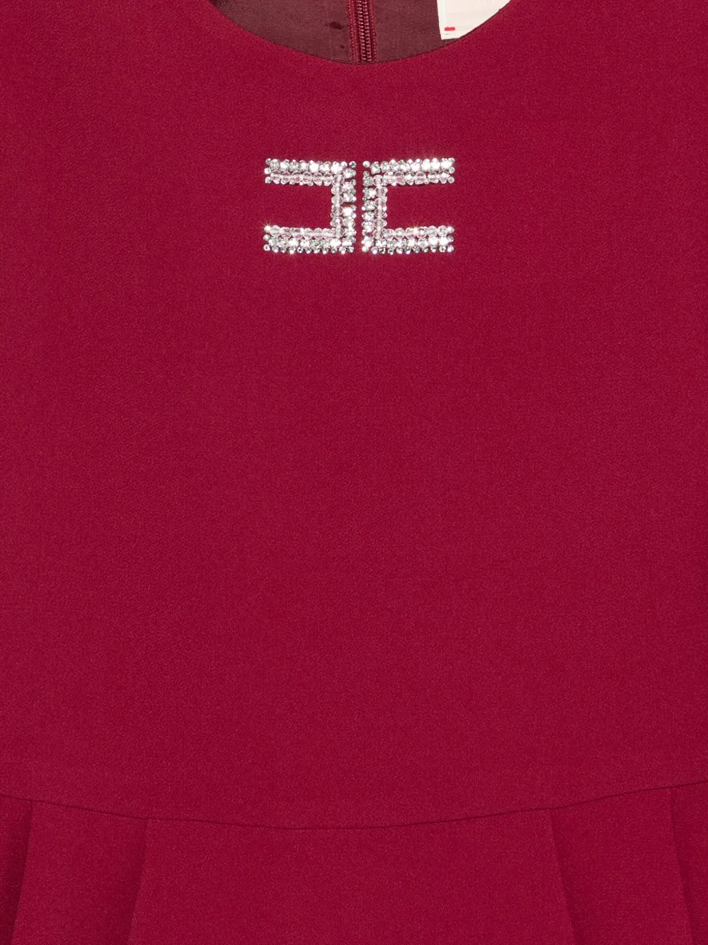 Elisabetta Franchi La Mia Bambina logo-embellished flared dress Rood