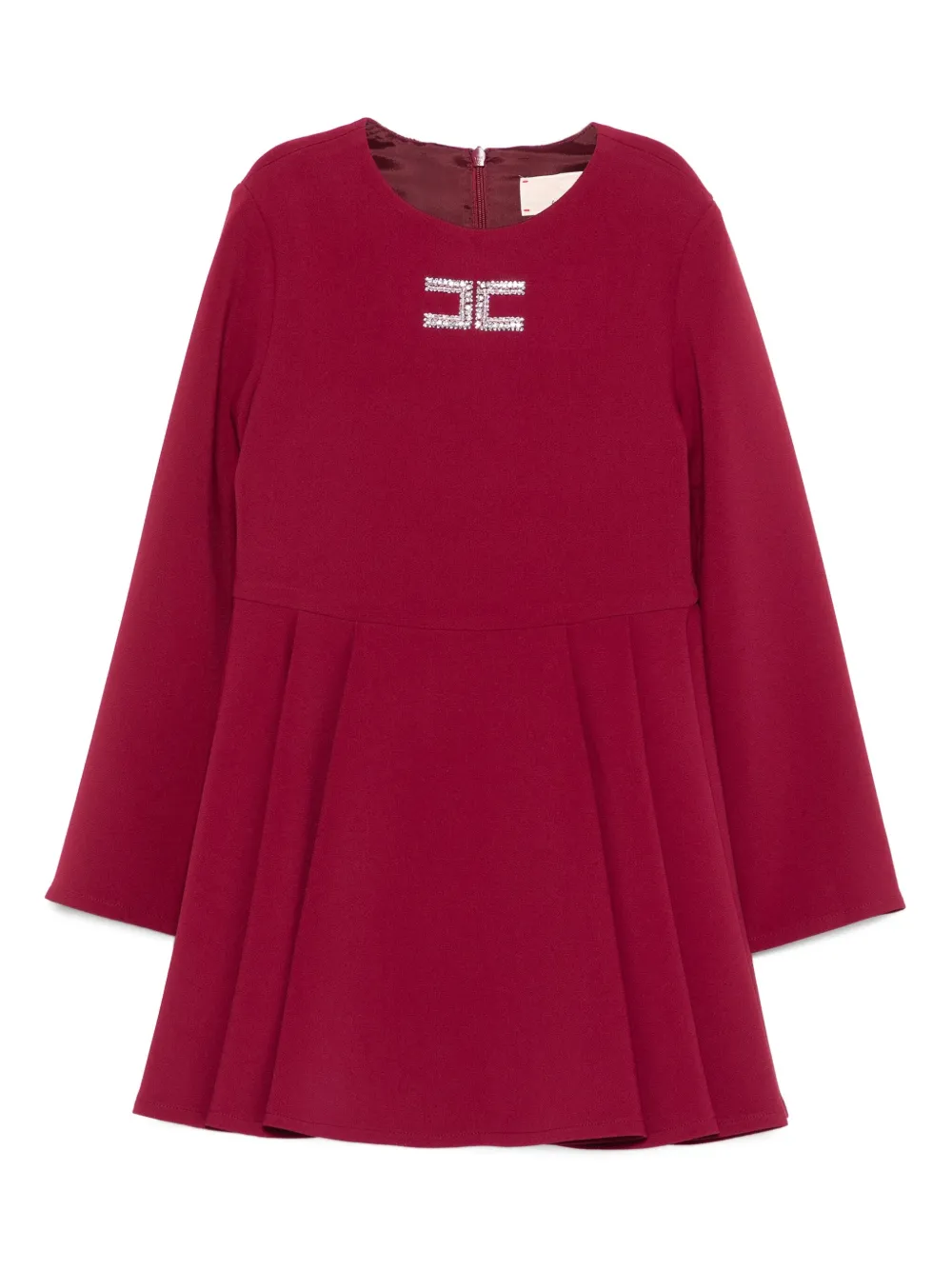 Elisabetta Franchi La Mia Bambina logo-embellished flared dress Rood