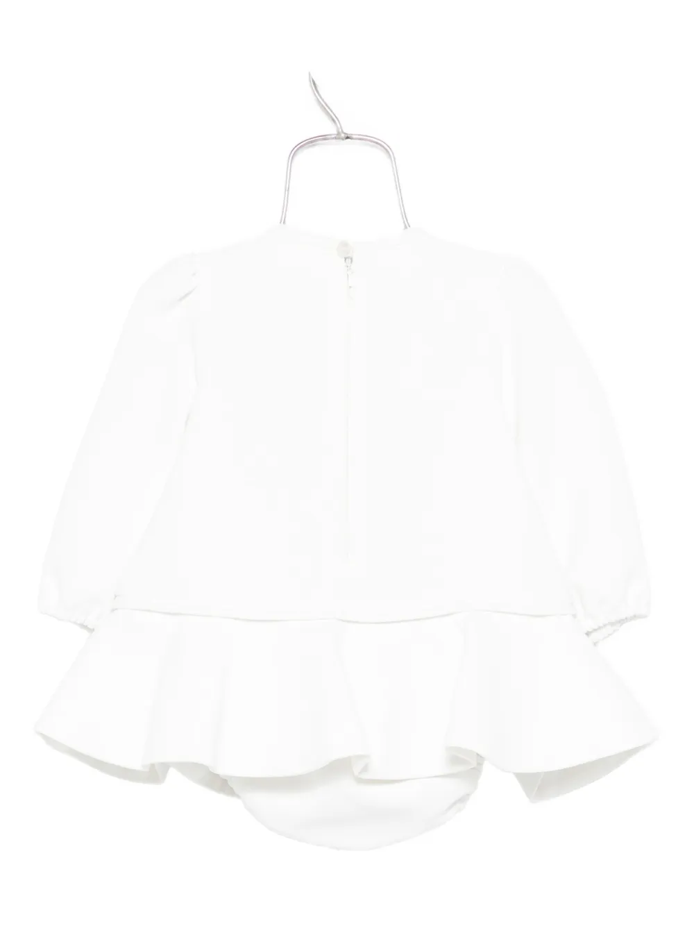 Elisabetta Franchi La Mia Bambina bow-detail ruffled dress Wit