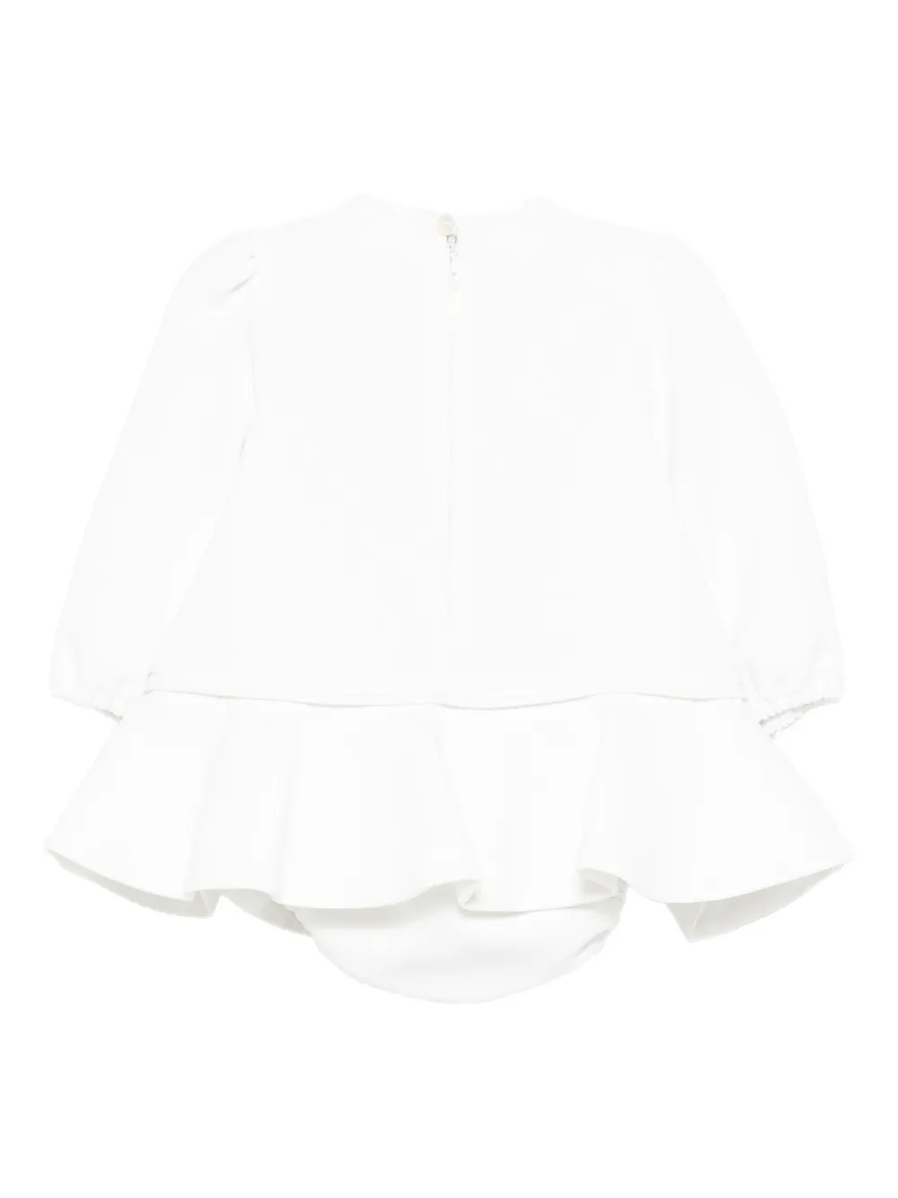 Elisabetta Franchi La Mia Bambina bow-detail ruffled dress - Wit