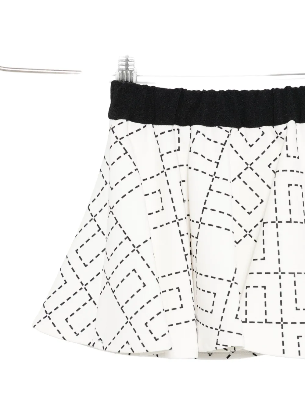 Elisabetta Franchi La Mia Bambina monogram-print skirt Wit