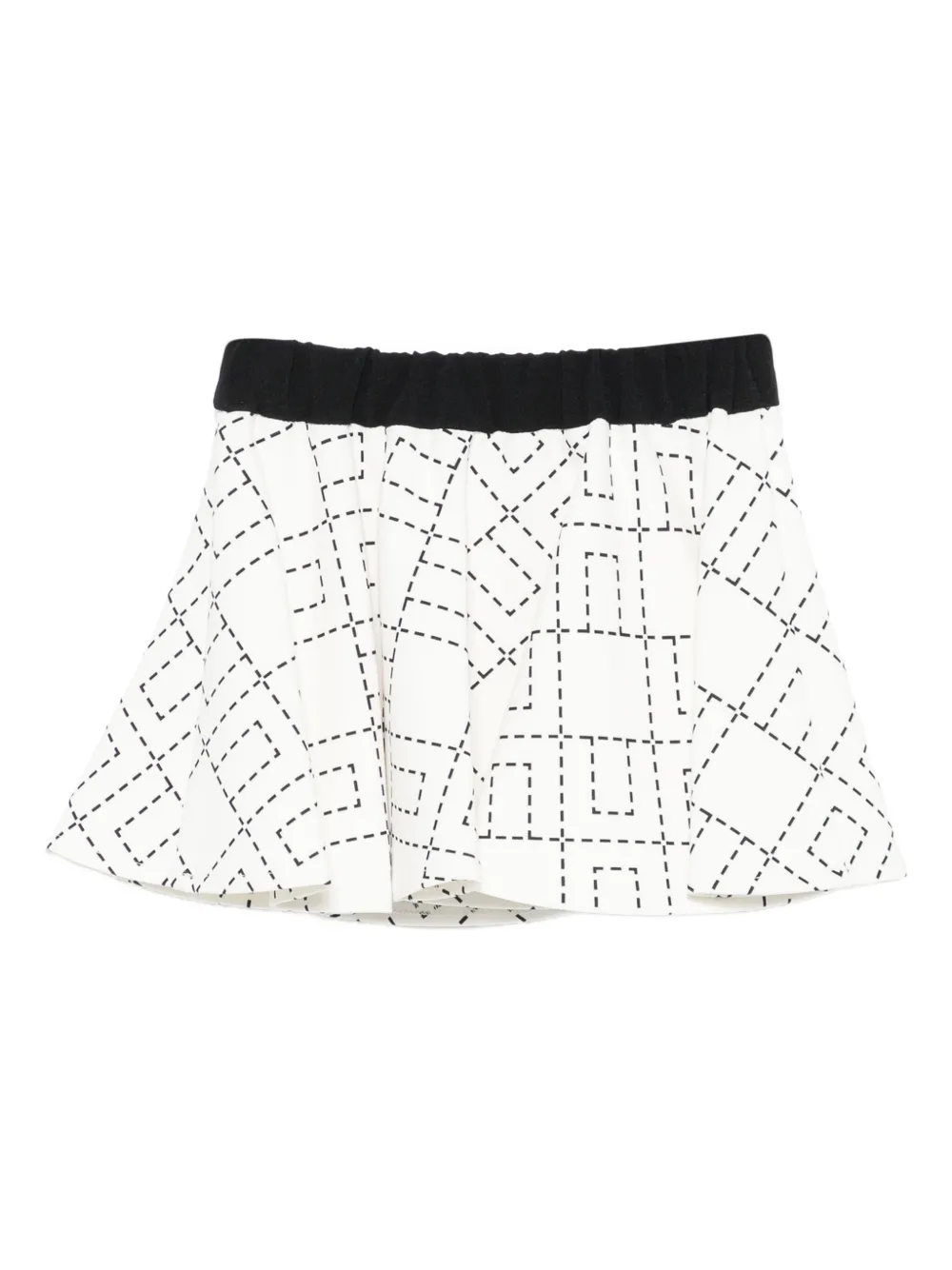 Elisabetta Franchi La Mia Bambina monogram-print skirt - Wit