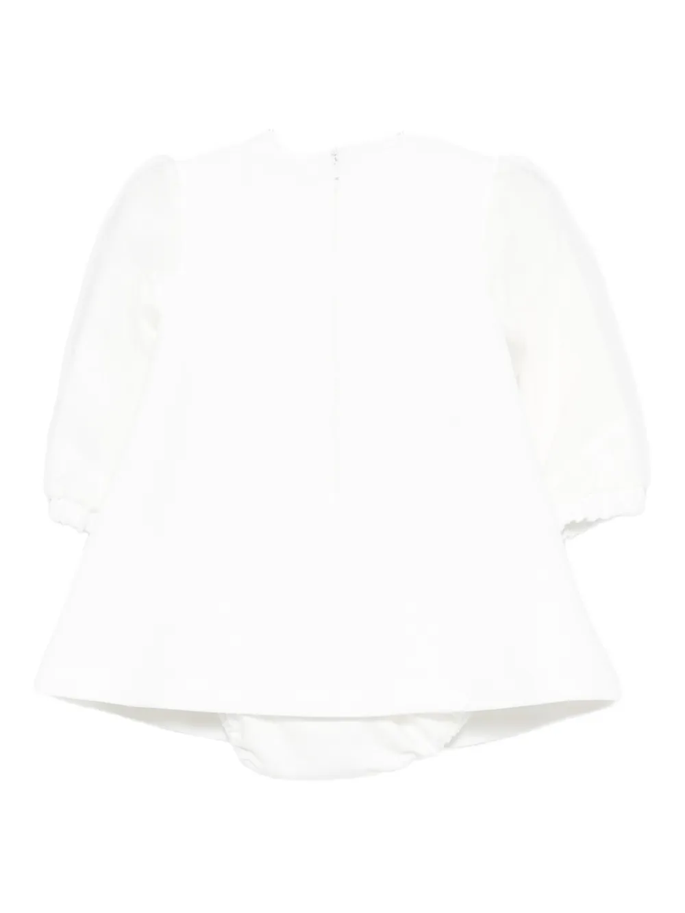 Elisabetta Franchi La Mia Bambina bow-detail puff-sleeve dress Wit
