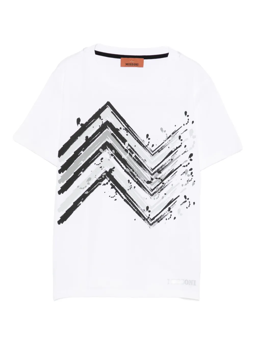 Missoni Kids chevron-print T-shirt Wit