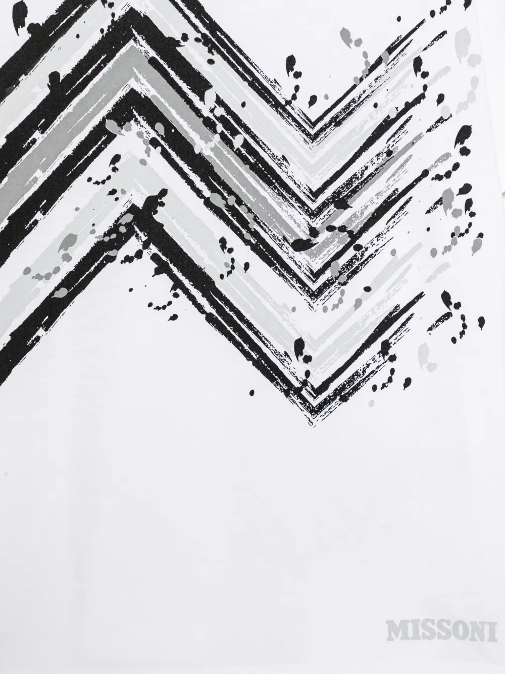 Missoni Kids chevron-print T-shirt Wit