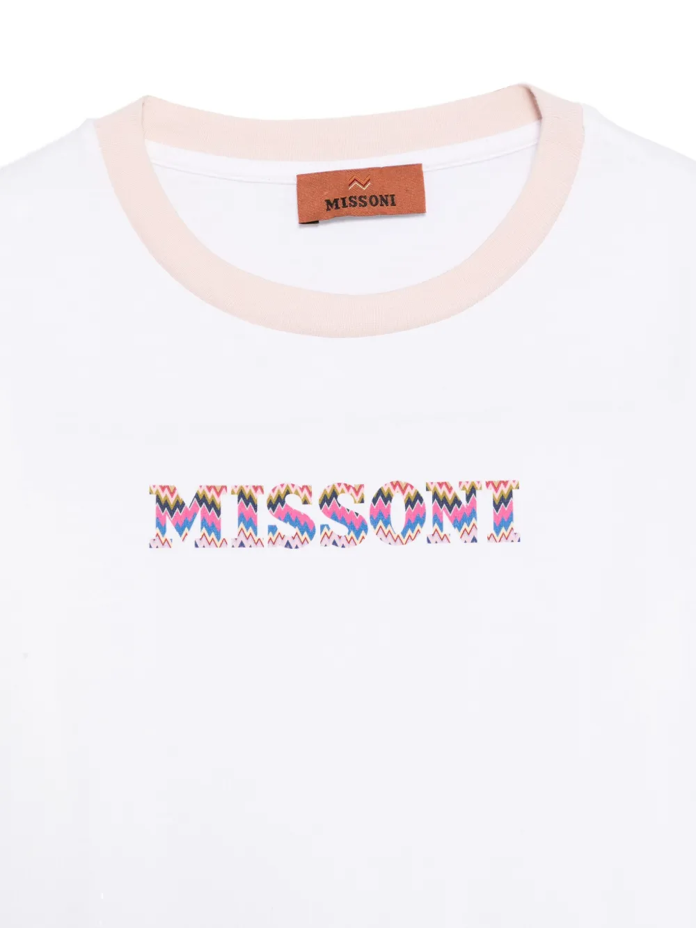 Missoni Kids zigzag-pattern logo T-shirt Wit