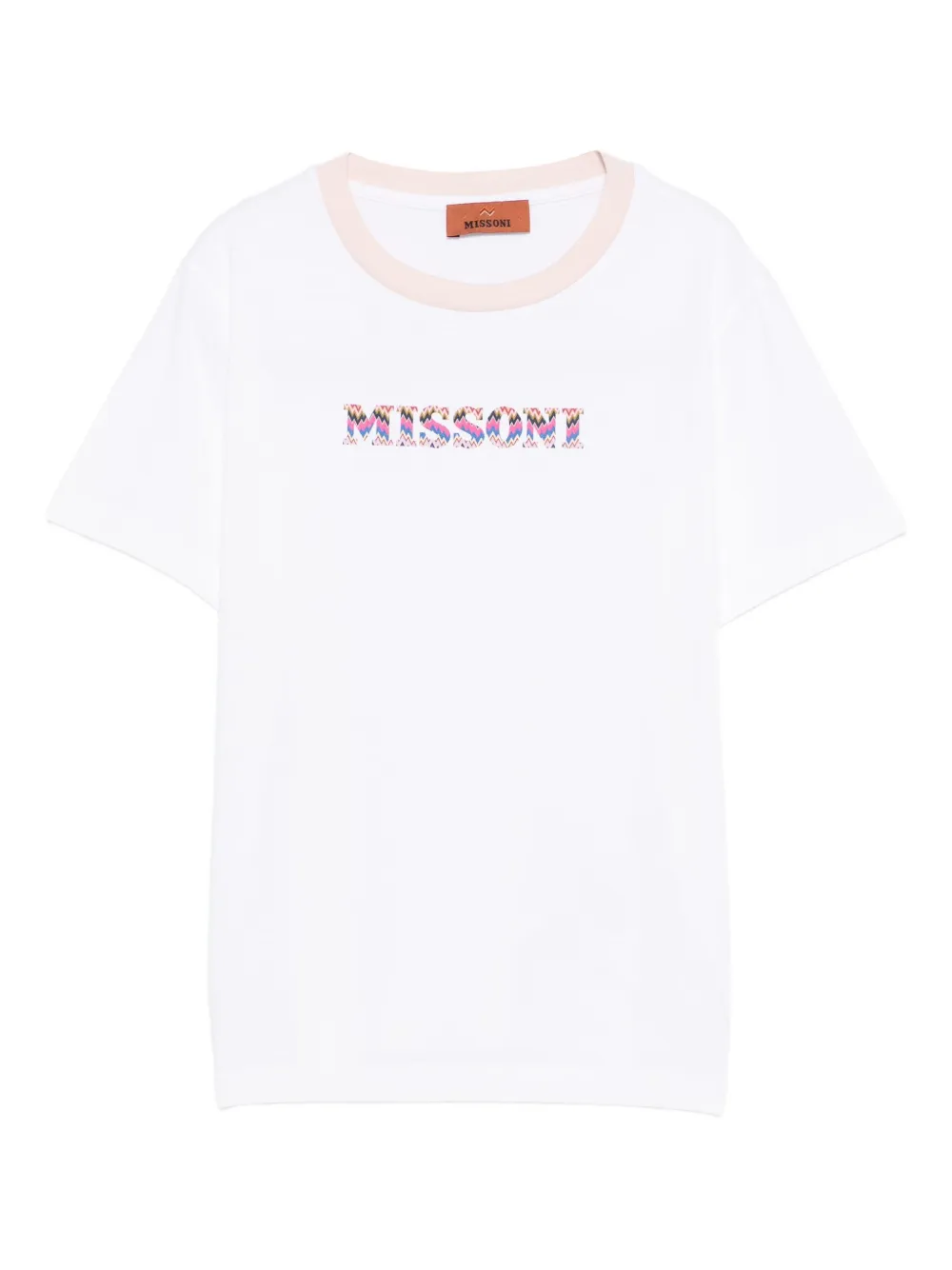 Missoni Kids zigzag-pattern logo T-shirt Wit