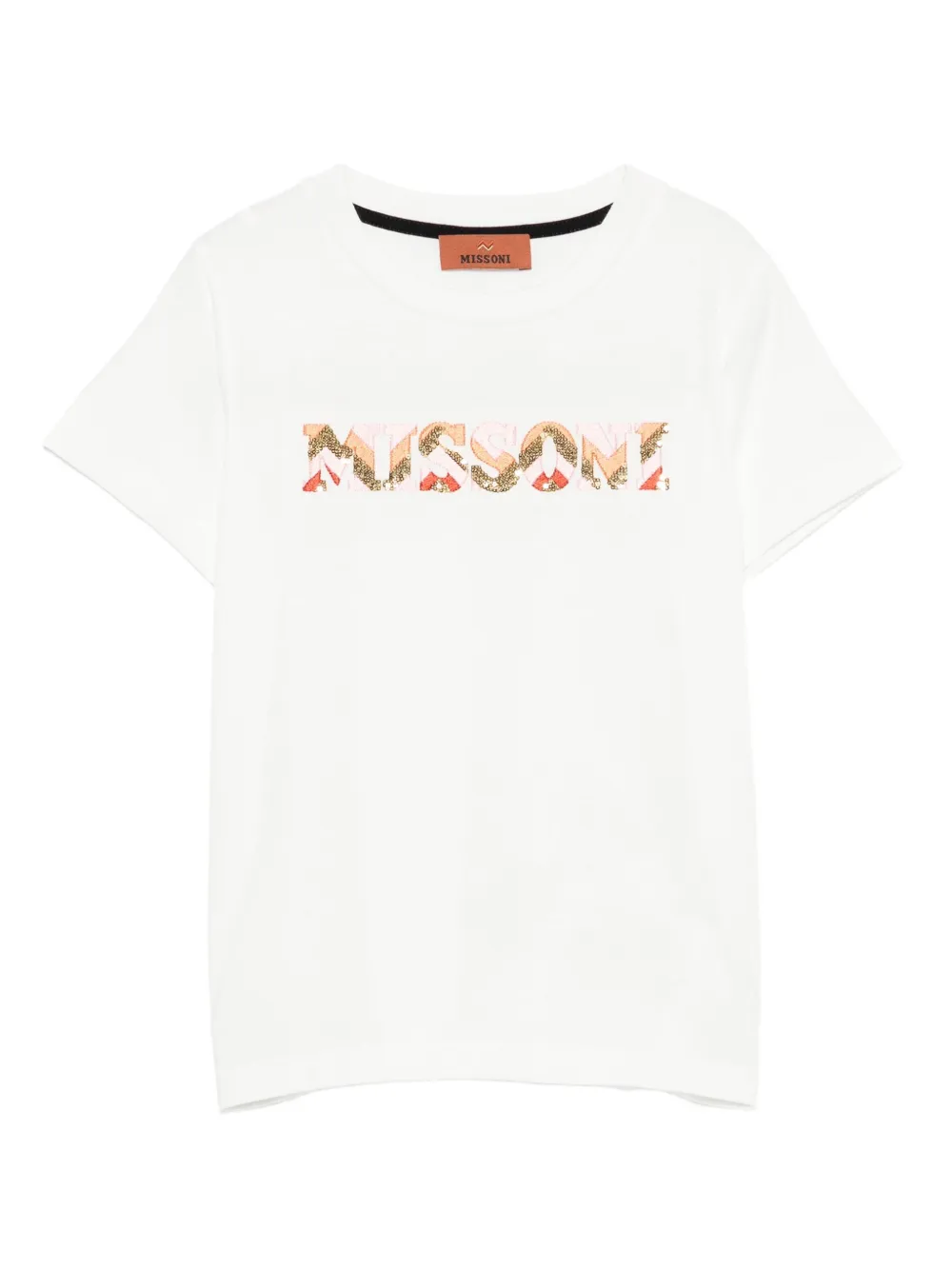 Missoni Kids sequin-embellished logo T-shirt Wit