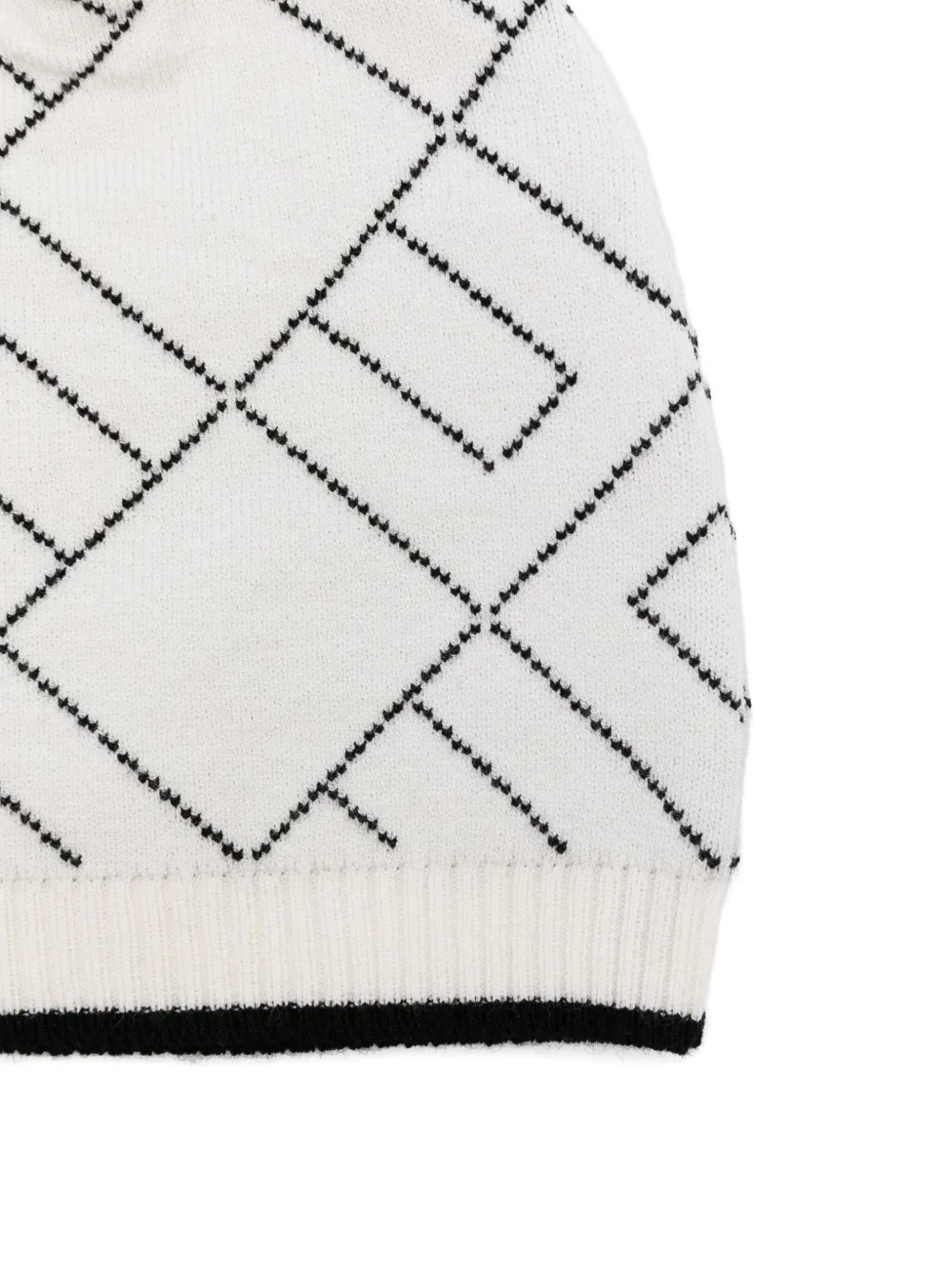 Elisabetta Franchi La Mia Bambina monogram-pattern beanie Wit