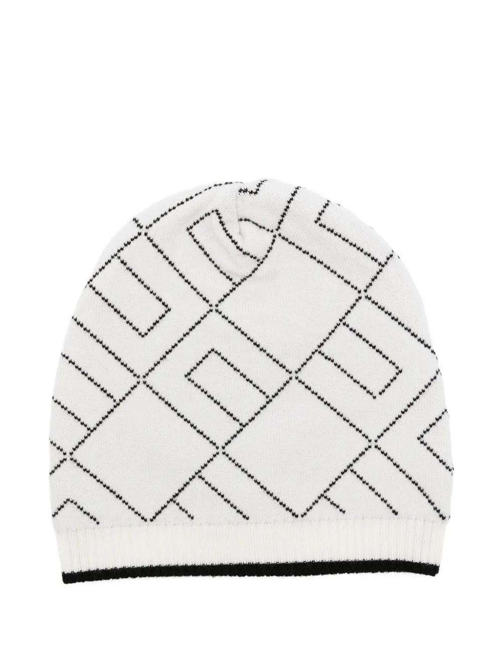 Elisabetta Franchi La Mia Bambina monogram-pattern beanie Wit