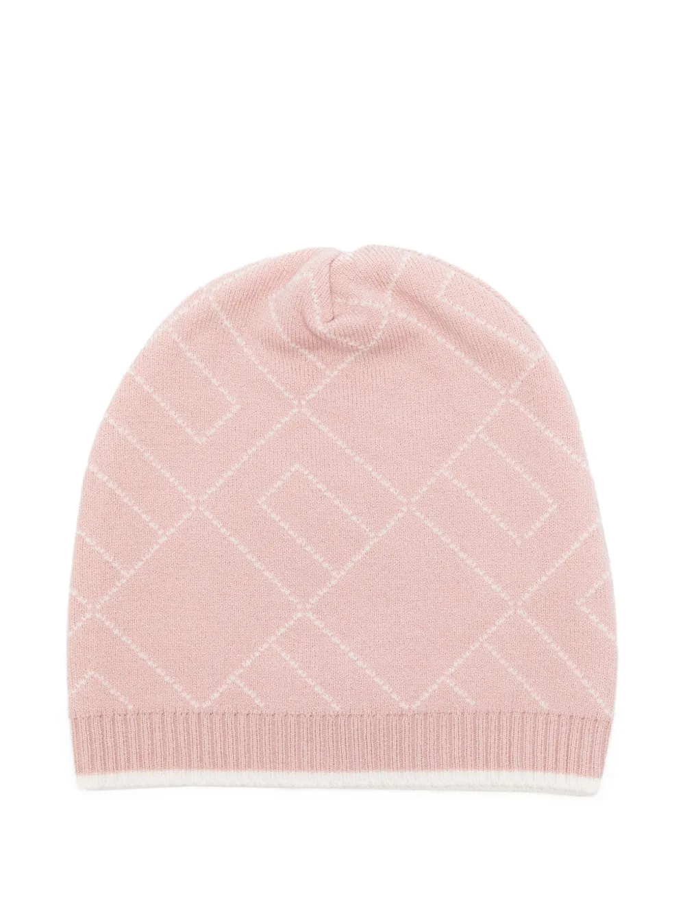 Elisabetta Franchi La Mia Bambina monogram-pattern beanie Roze
