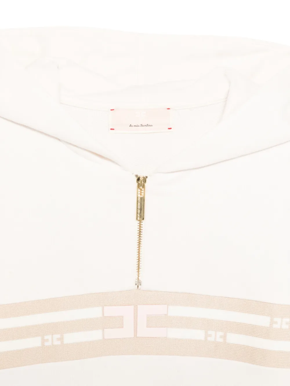 Elisabetta Franchi La Mia Bambina zip-up hoodie Beige