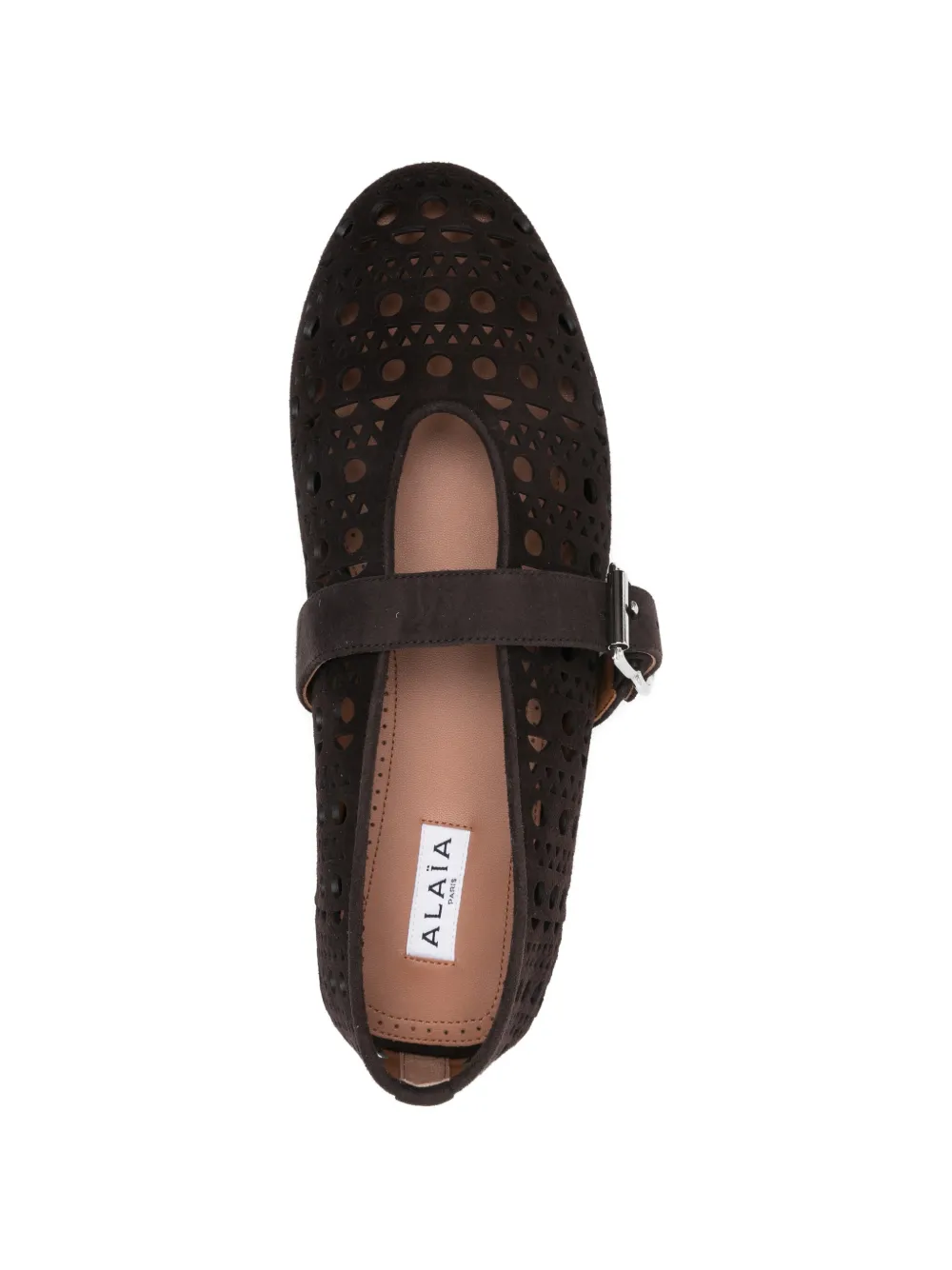 Perforated Suede Ballet Flats