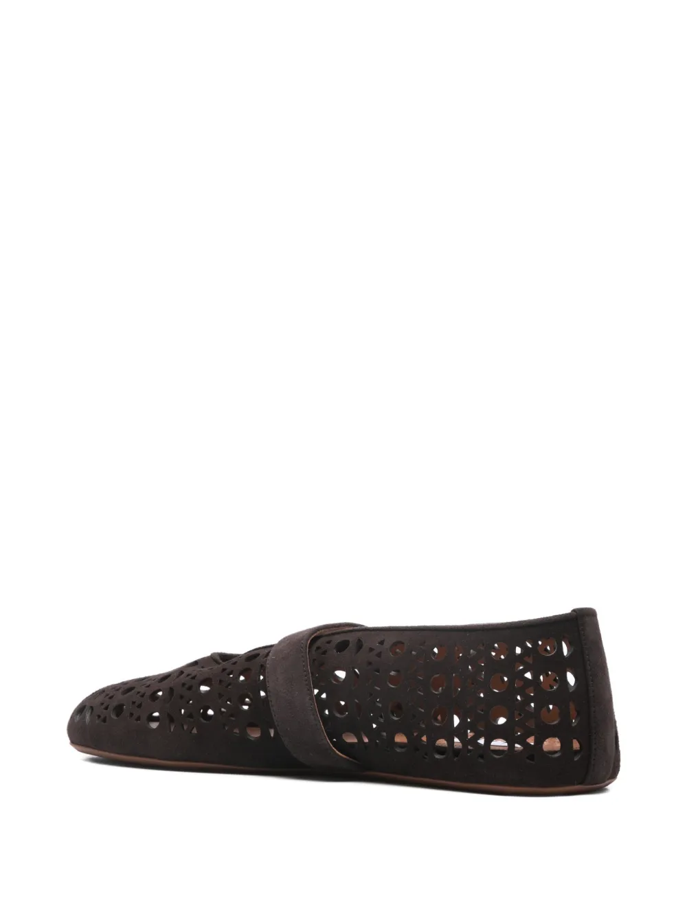 Perforated Suede Ballet Flats