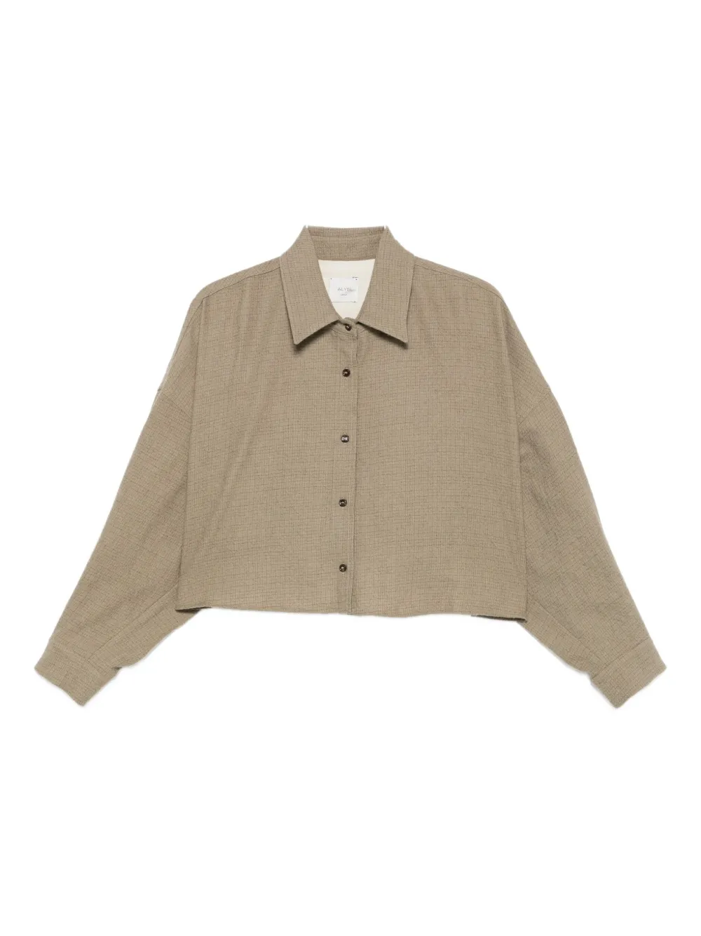Alysi button-up wool shirt Groen