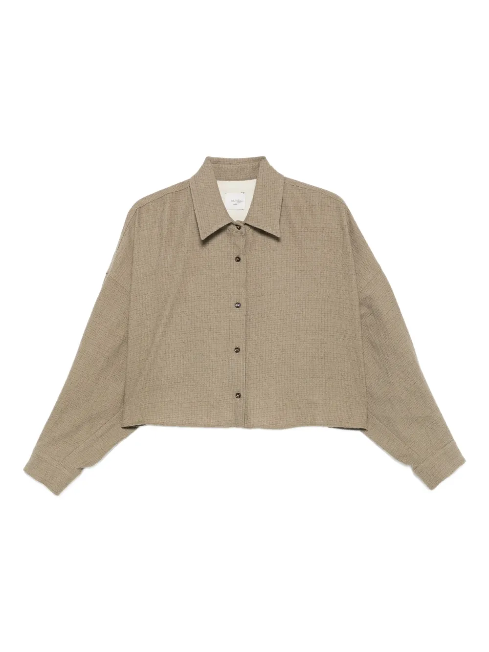 Alysi button-up wool shirt Groen