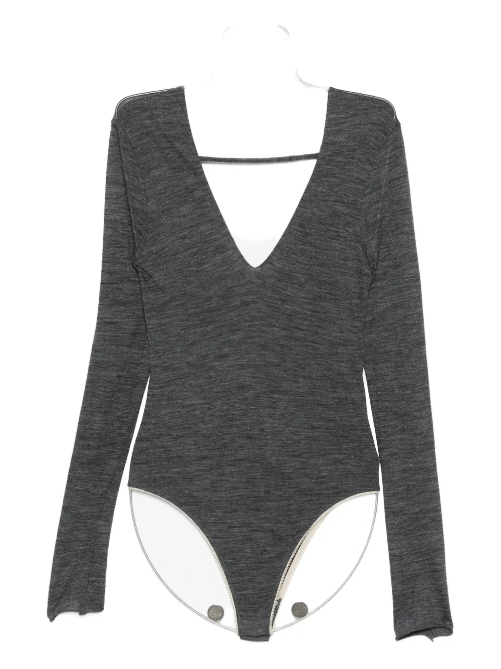 Alysi V-neck long-sleeve bodysuit Grijs