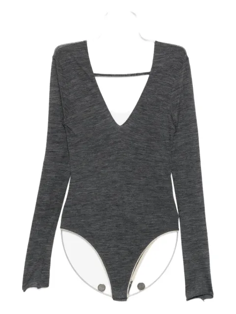 Alysi V-neck long-sleeve bodysuit