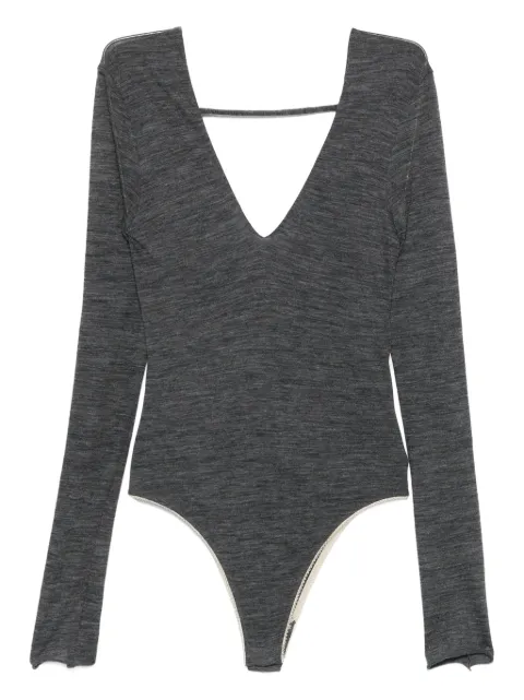 Alysi V-neck long-sleeve bodysuit