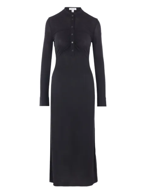 Alaïa ruched button-front maxi dress